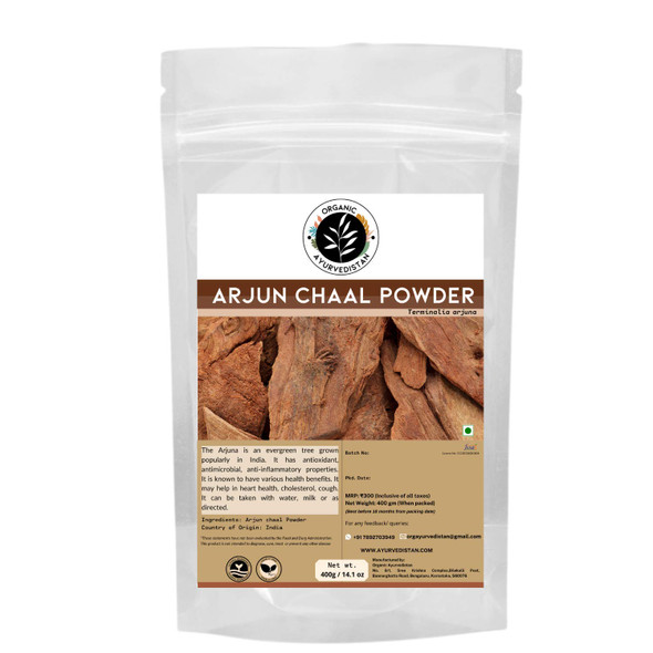 ORGANIC AYURVEDISTAN Arjun Chaal Powder|400 g ORGANIC AYURVEDISTAN Arjun Chaal Powder|400 g