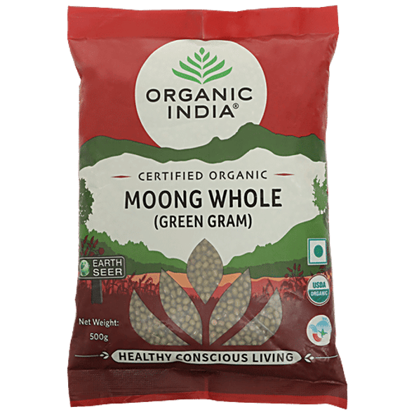 Organic India Moon Whole/Green Gram - Certified Organic|500 g Organic India Moon Whole/Green Gram - Certified Organic|500 g