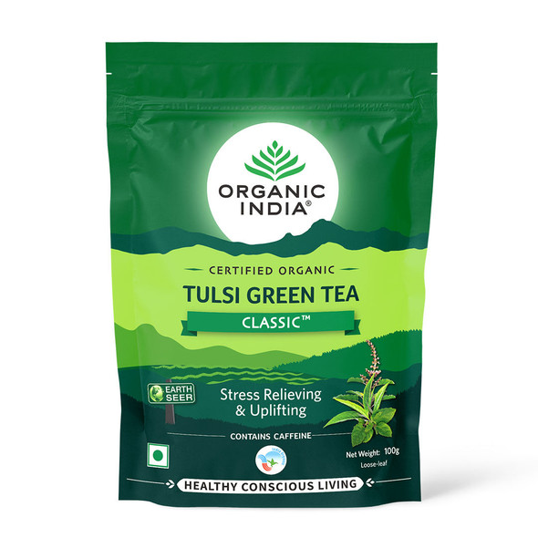 Organic India Tulsi Green Tea Classic 100 gm Zipper (Pack of 2 ) Organic India Tulsi Green Tea Classic 100 gm Zipper (Pack of 2 )
