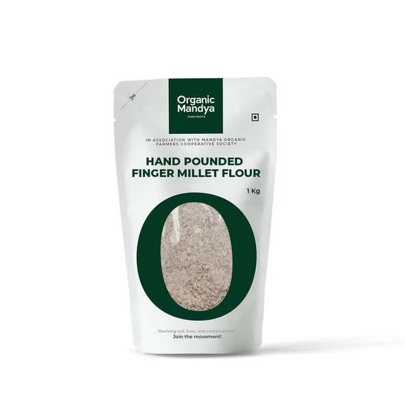 Organic Mandya Organic Hand Pounded Finger Millet/Ragi Flour|1kg Organic Mandya Organic Hand Pounded Finger Millet/Ragi Flour|1kg