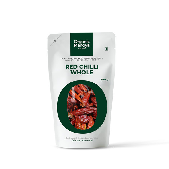 Organic Mandya Organic Red Chilli Whole|200g Organic Mandya Organic Red Chilli Whole|200g
