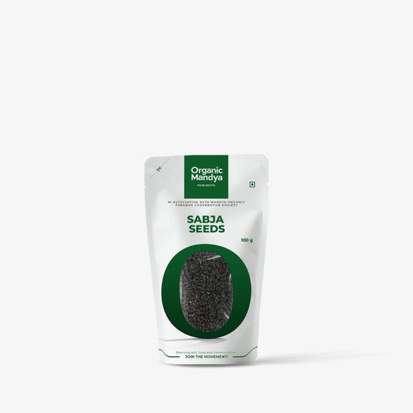 Organic Mandya Organic Basil Seeds (Sabja Seeds)|100g