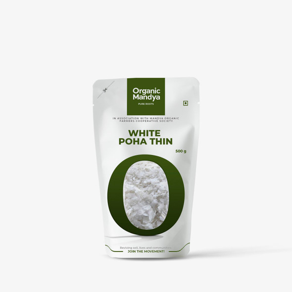 Organic Mandya Organic White Poha Thin|500g Organic Mandya Organic White Poha Thin|500g