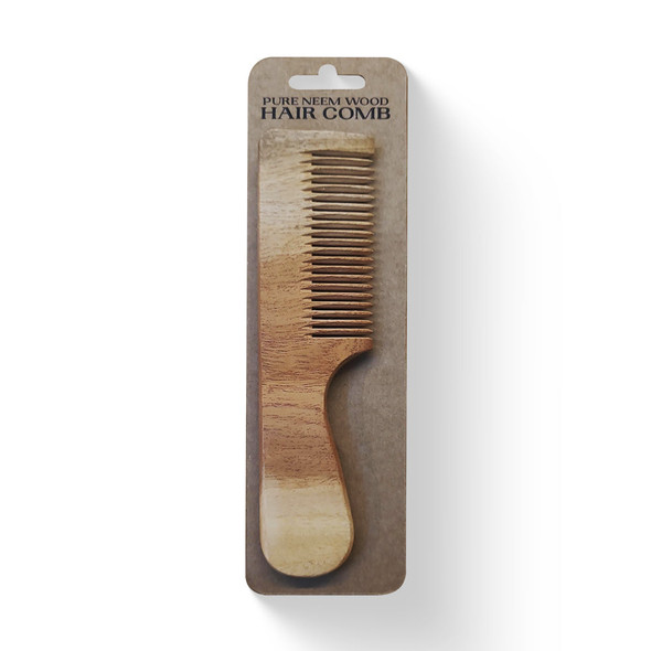 Organic Mandya Pure Neem-Wood Hair Comb Narrow Tooth|1 pc Organic Mandya Pure Neem-Wood Hair Comb Narrow Tooth|1 pc