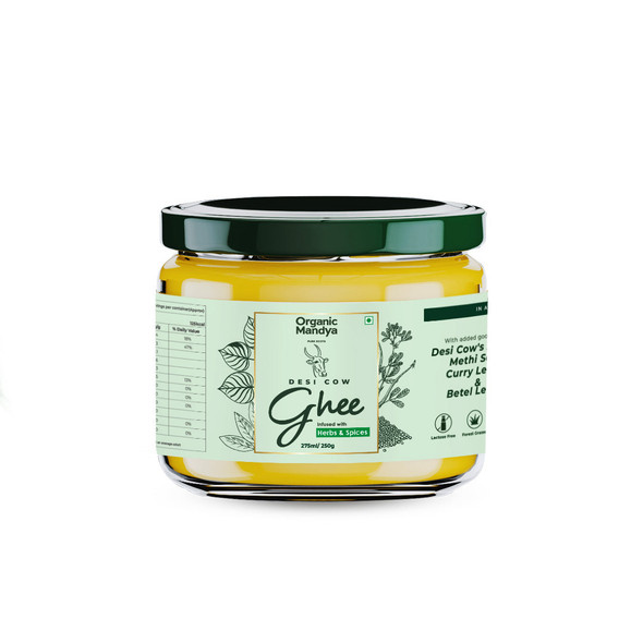 Organic Mandya A2 Desi Cow Masala added Ghee|275ml