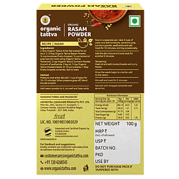 Organic Tattva Organic - Rasam Powder|100 g