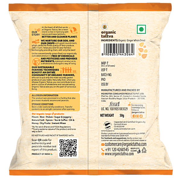 Organic Tattva Dry Ginger Powder - Organic|50 g