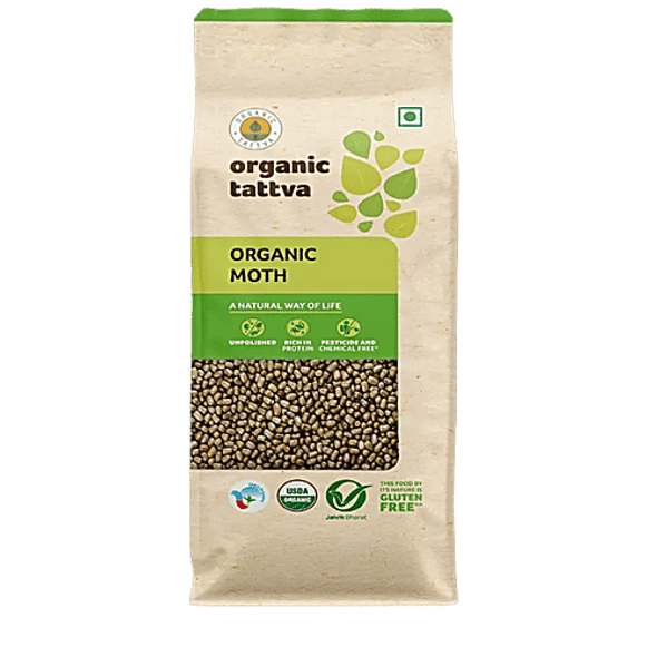 Organic Tattva Moth Unpolished Dal - Rich In Iron, Calcium & Protein|500 g