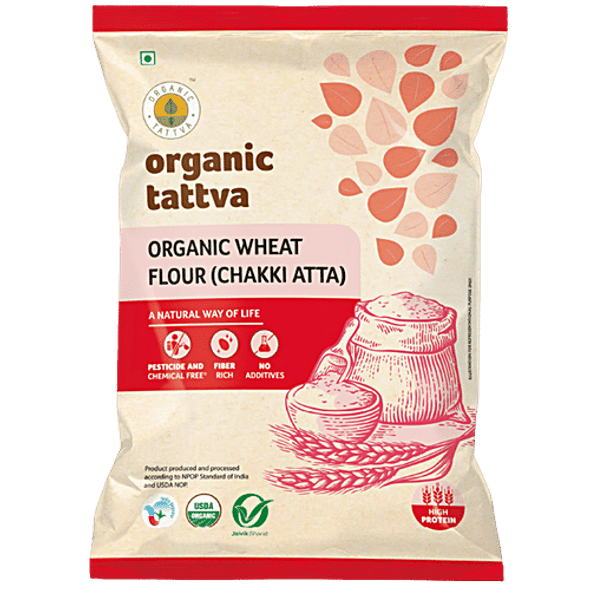 Organic Tattva Organic Wheat Flour/ Chakki Atta|5 kg Organic Tattva Organic Wheat Flour/ Chakki Atta|5 kg
