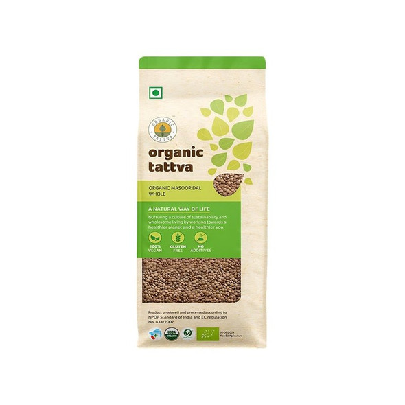 Organic Tattva Organic Masoor Sabut Whole|500 g Organic Tattva Organic Masoor Sabut Whole|500 g