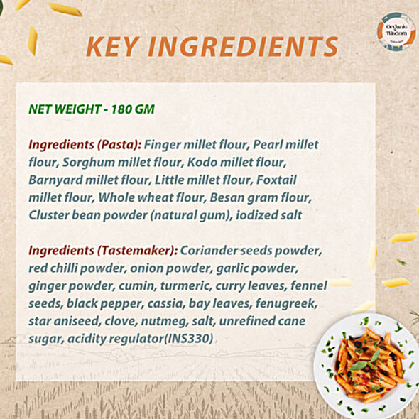 Organic Wisdom Multi-millet Penne Pasta|180 g