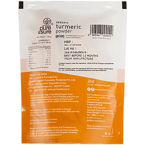 Phalada Pure & Sure Organic - Turmeric Powder|100 g Phalada Pure & Sure Organic - Turmeric Powder|100 g