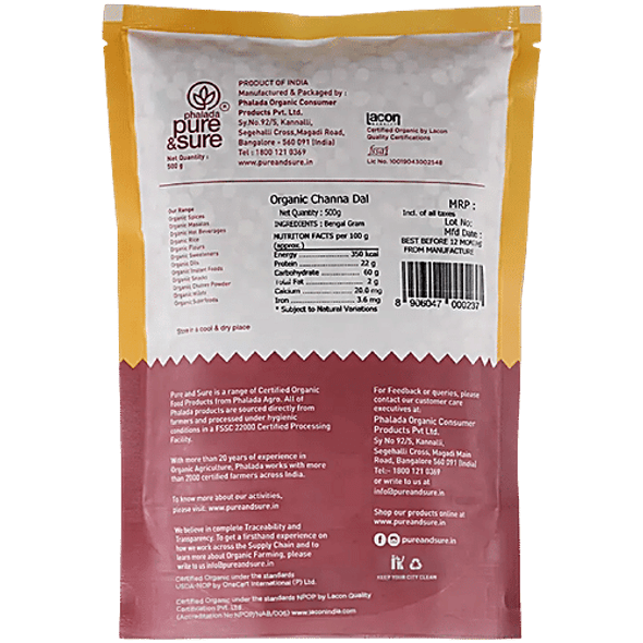 Phalada Pure & Sure Organic - Chana Daal|500 g