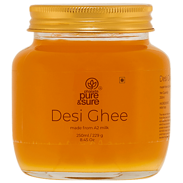 Phalada Pure & Sure Organic Desi Ghee - Made From A2 Milk, High Quality|250 ml