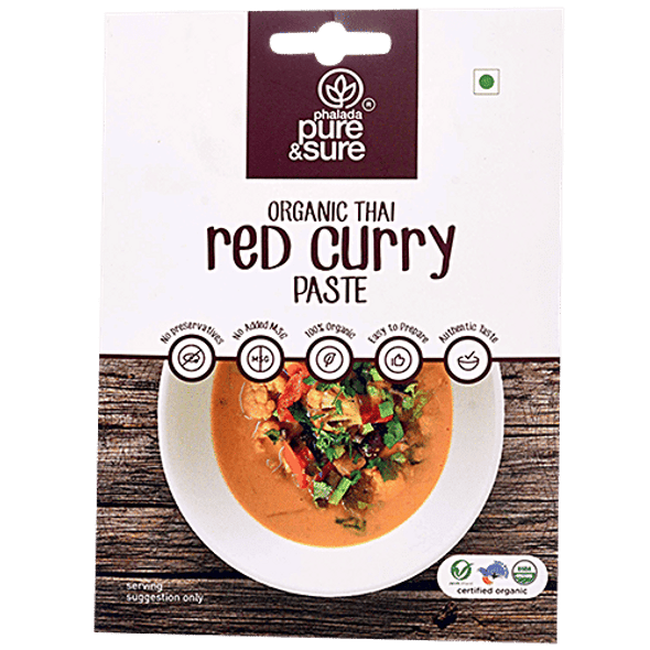 Phalada Pure & Sure Organic Thai Red Curry Paste - Authentic, Fresh, No Preservatives|50 g