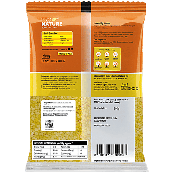 Pro Nature Organic Moong - Yellow|500 g