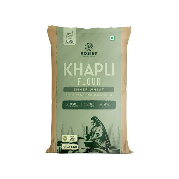 Rosier Stoneground Natural Khapli Wheat Atta|5 Kg