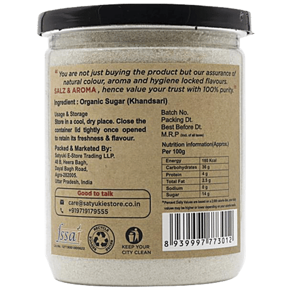 Salz & Aroma Organic Sugar / khandsari|500 g Salz & Aroma Organic Sugar / khandsari|500 g
