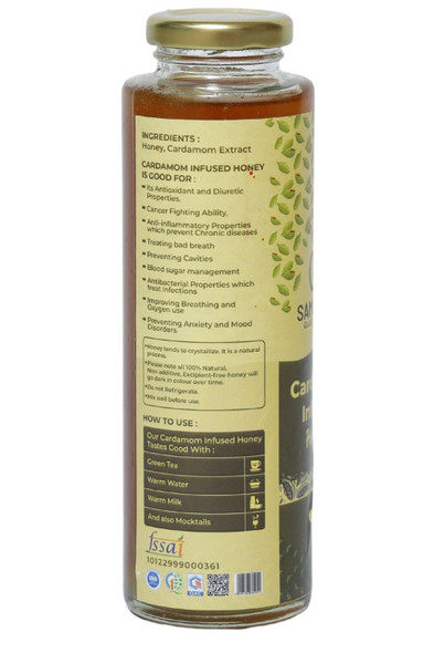 SAMSTHITI Cardamom Infused Honey Organic Original Honey Best For Healthy & Tasty | Pack of 1 | 480gram