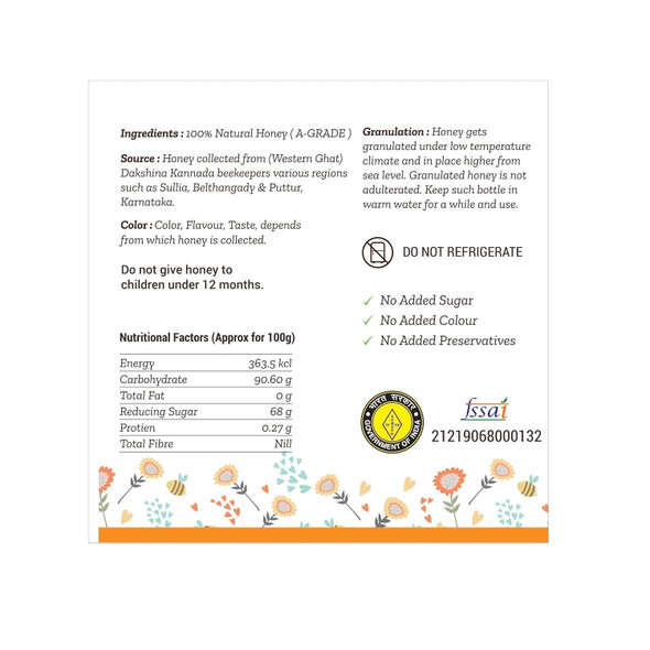 SAVAYAV ; the organic way Honey 500g | Pure Organic and Natural Wild Forest Multi Flora Honey From Western Ghats Dakshina Kannada Beekeepers