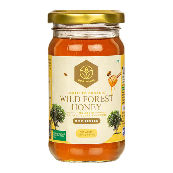 Shiva Organic Raw Wild Forest Flower Honey 250g | 100% Pure NMR Tested | Raw and Unprocessed