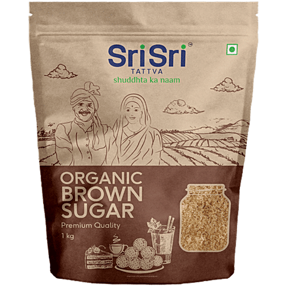 Sri Sri Tattva Organic Brown Sugar, 1kg - Natural & Refined Cane Sugar - Premium Quality - Rich in Minerals|1