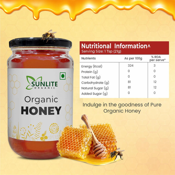 Sunlite Organic Honey 1000ml | NPOP Organic Certified | No Sugar Adulteration | Raw, Unprocessed, Unpasteurized Honey | Rich in Nutrients | 100% Pure and Natural Sunlite Organic Honey 1000ml | NPOP Organic Certified | No Sugar Adulteration | Raw, Unprocessed, Unpasteurized Honey | Rich in Nutrients | 100% Pure and Natural