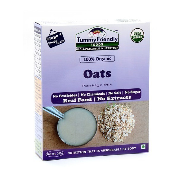 TUMMYFRIENDLY FOODS 100% Organic Oats Porridge Mix|200 g TUMMYFRIENDLY FOODS 100% Organic Oats Porridge Mix|200 g