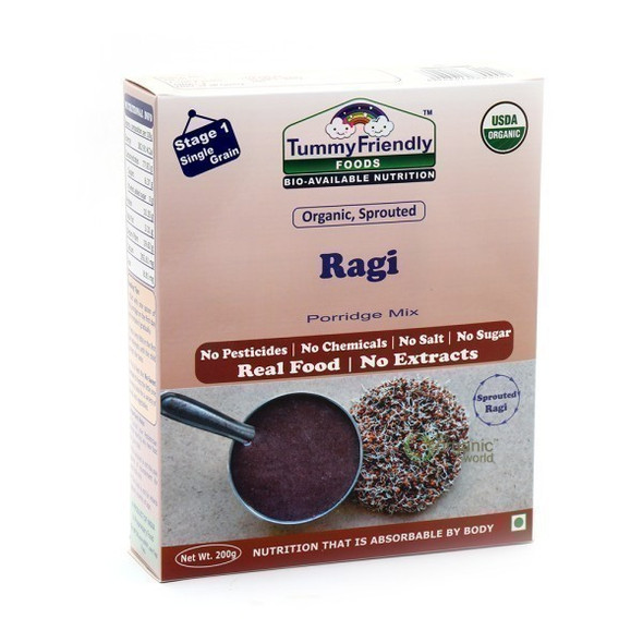 TUMMYFRIENDLY FOODS Organic Sprouted Ragi Porridge Mix|200 g TUMMYFRIENDLY FOODS Organic Sprouted Ragi Porridge Mix|200 g