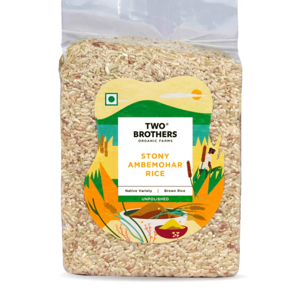 TWO BROTHERS ORGANIC FARMS Stony Ambemohar Rice Unpolished|1000 TWO BROTHERS ORGANIC FARMS Stony Ambemohar Rice Unpolished|1000