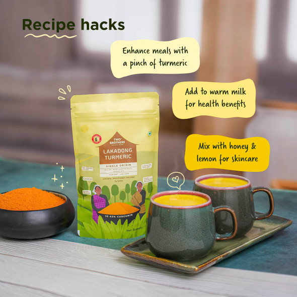 TWO BROTHERS ORGANIC FARMS Single Origin Lakadong Turmeric Powder|150 g TWO BROTHERS ORGANIC FARMS Single Origin Lakadong Turmeric Powder|150 g