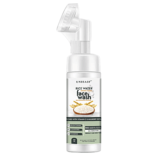 Unisaif Rice Water Organic Foaming Facewash - Vitamin C & Mulberry Extract|150 ml Unisaif Rice Water Organic Foaming Facewash - Vitamin C & Mulberry Extract|150 ml