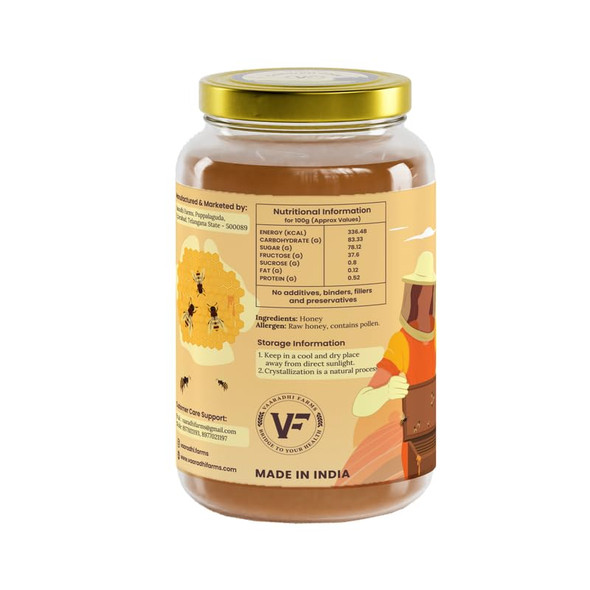 VAARADHI FARMS Pure Natural Honey – Raw, Unfiltered & Organic, Rich in Antioxidants | All-Natural Sweetener for Tea, Baking & Cooking | (1 Kg) VAARADHI FARMS Pure Natural Honey – Raw, Unfiltered & Organic, Rich in Antioxidants | All-Natural Sweetener for Tea, Baking & Cooking | (1 Kg)