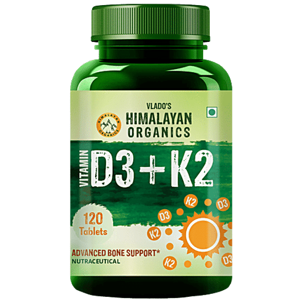 Vlado's Himalayan Organics Vitamin D3 + K2 Tablets|120 pcs Vlado's Himalayan Organics Vitamin D3 + K2 Tablets|120 pcs
