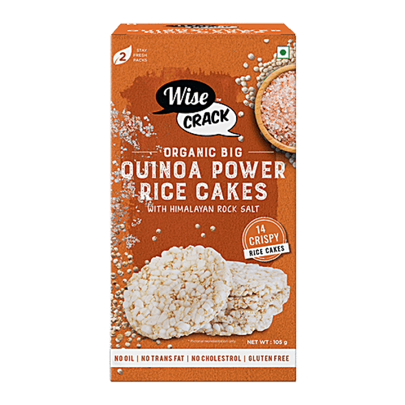 Wise Crack Organic Big Quinoa Power Rice Cakes - With Himalayan Rock Salt|125 g Wise Crack Organic Big Quinoa Power Rice Cakes - With Himalayan Rock Salt|125 g