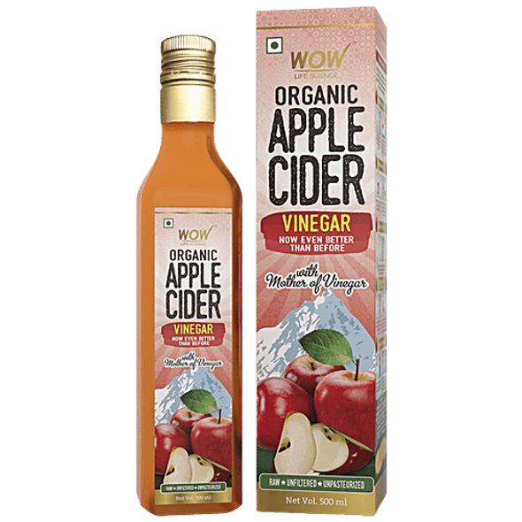 WOW Life Science Organic Apple Cider Vinegar - Raw Unfiltere|500 ml WOW Life Science Organic Apple Cider Vinegar - Raw Unfiltere|500 ml