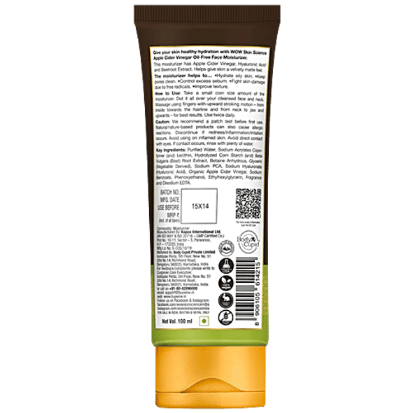 Wow Skin Science Organic Apple Cider Vinegar Face Moisturizer - Oil-Free, No Parabens|100 ml Wow Skin Science Organic Apple Cider Vinegar Face Moisturizer - Oil-Free, No Parabens|100 ml