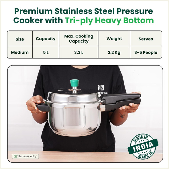 The Indus Valley Stainless Steel Pressure Cooker Outer Lid