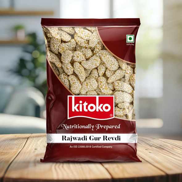 Kitoko Rajwadi Revadi | Gud Revdi | Sweet and Crunchy Gud Ki Rewari | Til Revari | Indian Sweet Candy with Sesame and Jaggery 200g(Pack of 2) Kitoko Rajwadi Revadi | Gud Revdi | Sweet and Crunchy Gud Ki Rewari | Til Revari | Indian Sweet Candy with Sesame and Jaggery 200g(Pack of 2)