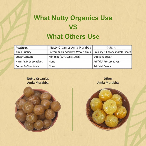 NUTTY ORGANICS Dried Amla Murabba 500 GM | Vitamin C Rich Digestive Treat | Healthy & Natural Sweet Snack | Immunity Booster