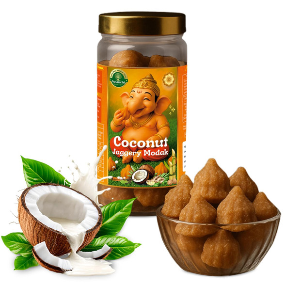 Navruchi (Erthswhile Damayanti) Traditional Coconut Jaggery Modak Sweets 300g  Pack of 1