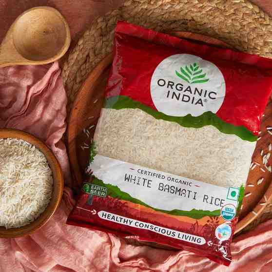 Organic India White Basmati Rice | 1000gm | 2.20 lbs