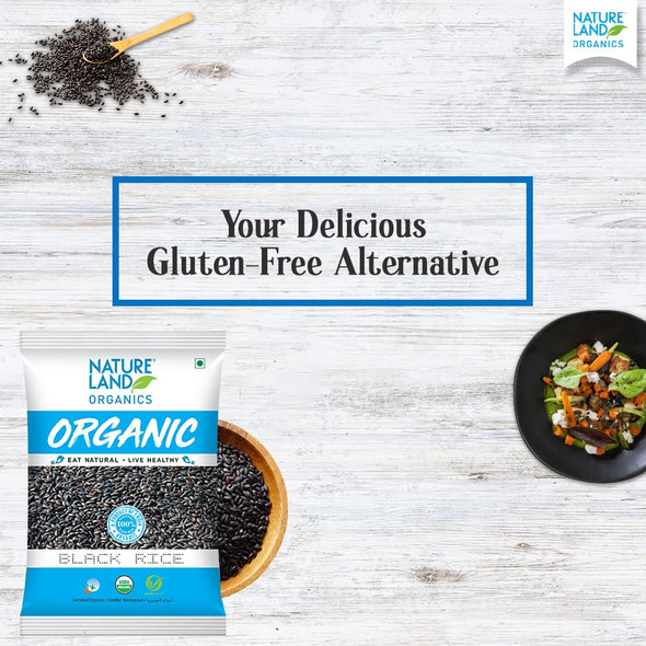 Natureland Organics Black Rice|1000gm|2.43 lbs