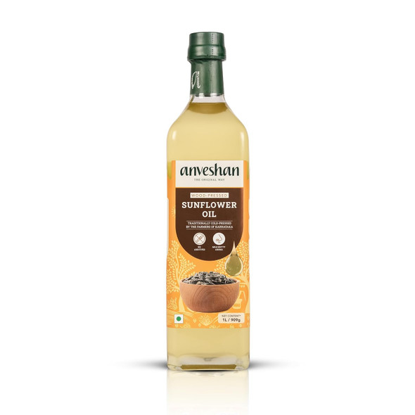Anveshan Wood Cold Pressed Sunflower Oil 1L