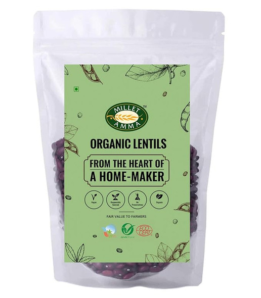 Millet Amma Organic Rajma Jammu| Rich in Protein & Fiber | 100% Vegan & Gluten Free | Promote Good Digestive and Bowel Regularity | Suitable for Making Multiple Recipes|500gm|1.1 lbs
