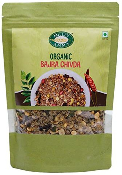 Millet Amma Organic Bajra Chivda Namkeen  | Added With Peanuts, Roasted Gram and more Mixture Items | Best Choice for Snack Time, Parties & Events |250gm|0.55 lbs