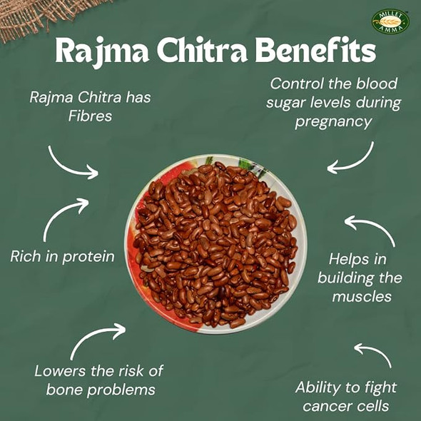 Millet Amma Organic Rajma Chitra , Kidney Beans, Healthy and Organic Foods, Gluten-Free, Vegan, Nutrient Rich, Healthy Living |500gm|1.1 lbs