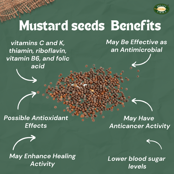 Millet Amma Organic Small Brown Mustard Seeds |200gm|0.44lbs