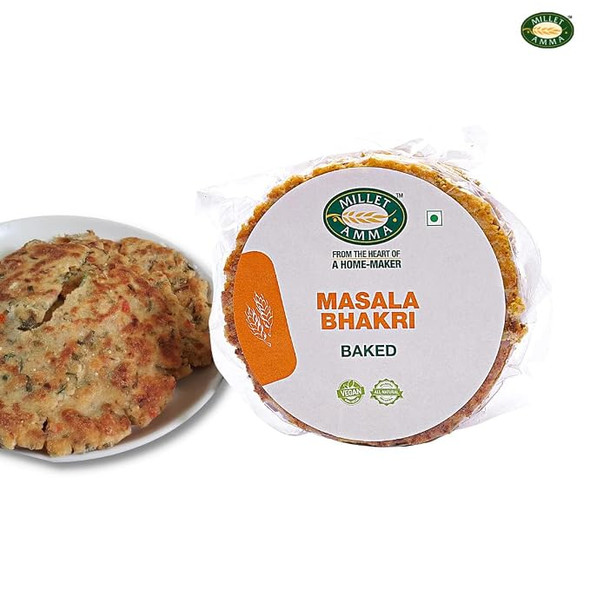 MILLET AMMA Baked Masala Bhakhri | Ready to Eat | Best Choice for Snack Time, Parties & Events | Healthy Traditional Gujarati Snacks |180gm|0.4 lbs