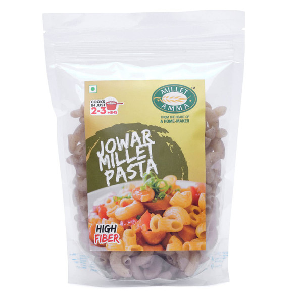 MILLET AMMA Jowar Millet Pasta -| Easy & Ready to Cook | Zero Maida & 100% Vegan | Best Choice for Instant Breakfast & Dinner.|180gm|0.4 lbs